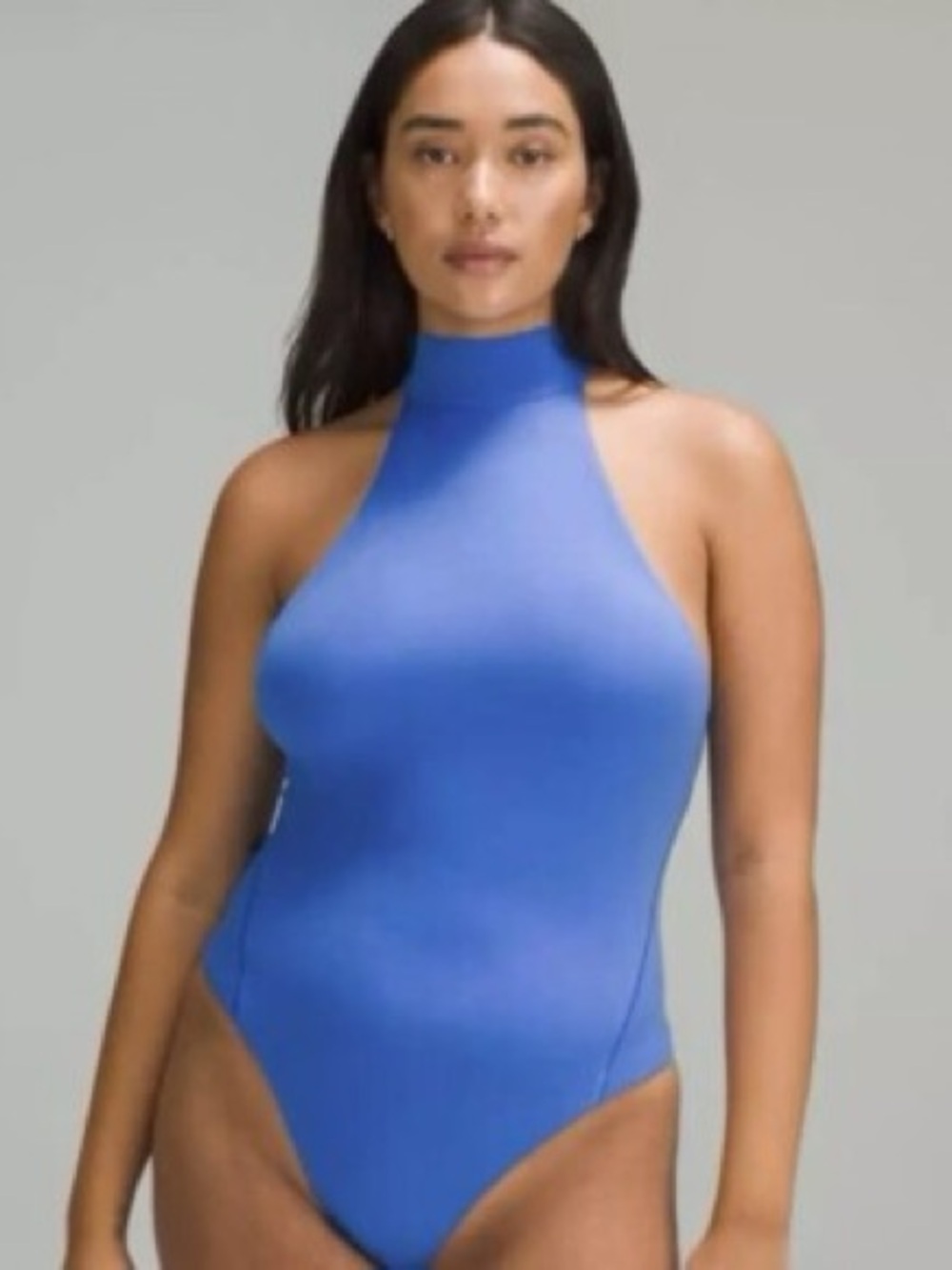 NWT! lululemon athletica Blue Mock-Neck Bodysuit M